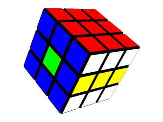 Узор на Кубике Рубика 3х3: 2 линии и 2 точки