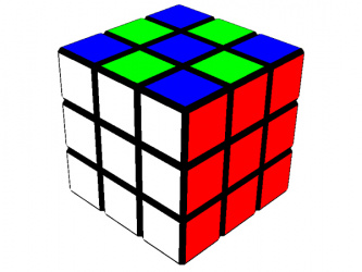 Узор на Кубике Рубика 3х3: Шахматная доска на одной стороне