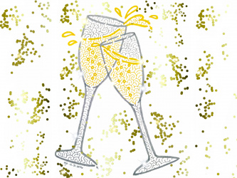 Головоломка Новогодний лабиринт: бокалы с шампанским