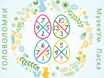 Пасхальные головоломки: головоломка с разноцветными пасхальными яйцами и числами