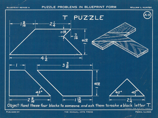 Чертеж как сделать головоломку Буква Т своими руками