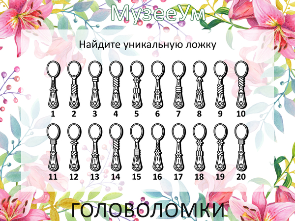 Женская головоломка: найдите уникальную ложку