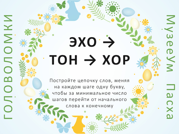 Метаграмма Эхо - Хор, пасхальная головоломка МузееУм