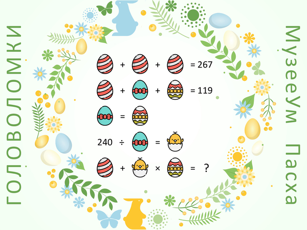 Математическая пасхальная головоломка с числами