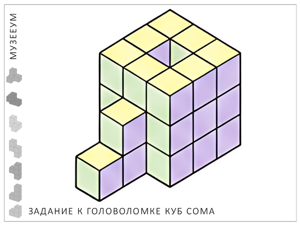 Головоломка Кубики Сома. Задание: соберите кружку по схеме
