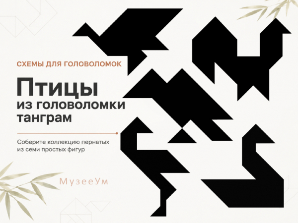 Птицы из головоломки Танграм: схемы, фигуры, картинки, задания