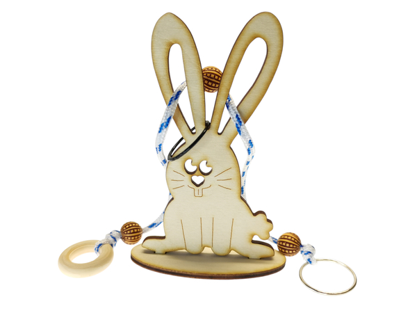 Деревянная веревочная головоломка Заяц сложный